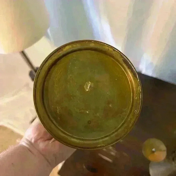 Brass & Copper Tabletop Angel Candleholder. Set Of 2. 9” Tall - Picture 4 of 5